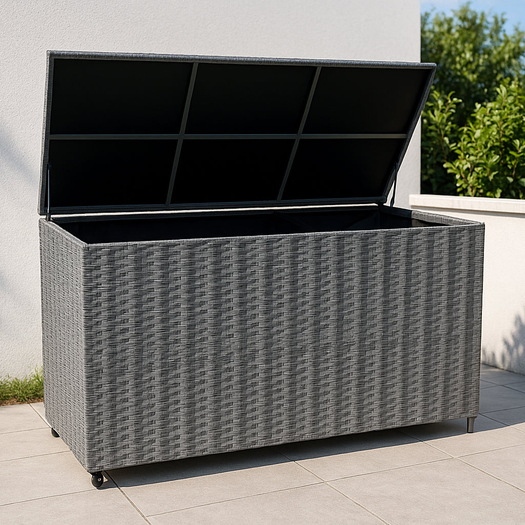 Rattan Cushion Storage Box 996l | Grey