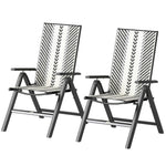Outdoor Rattan Folding Chair, 5-position Backrest