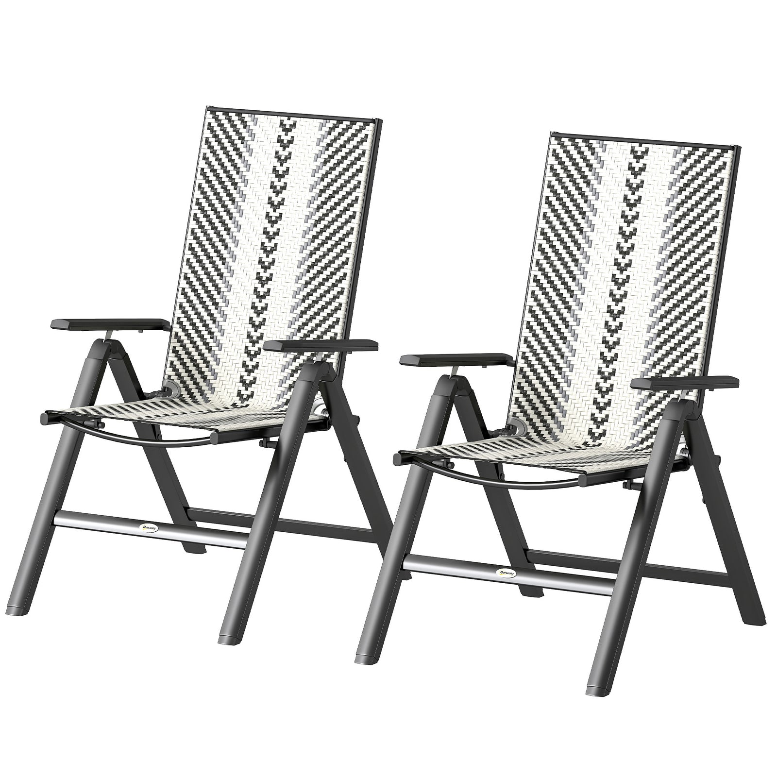 Outdoor Rattan Folding Chair, 5-position Backrest