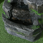 Solar Led Waterfall Fountain, Dark Grey