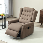 Power Lift Recliner Armchair With Wingback, Button Tufted | One Size | Brown