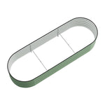 Green Raised Garden Bed Oval Galvanized Steel Planter For Backyard Gardening | Medium | Light Green