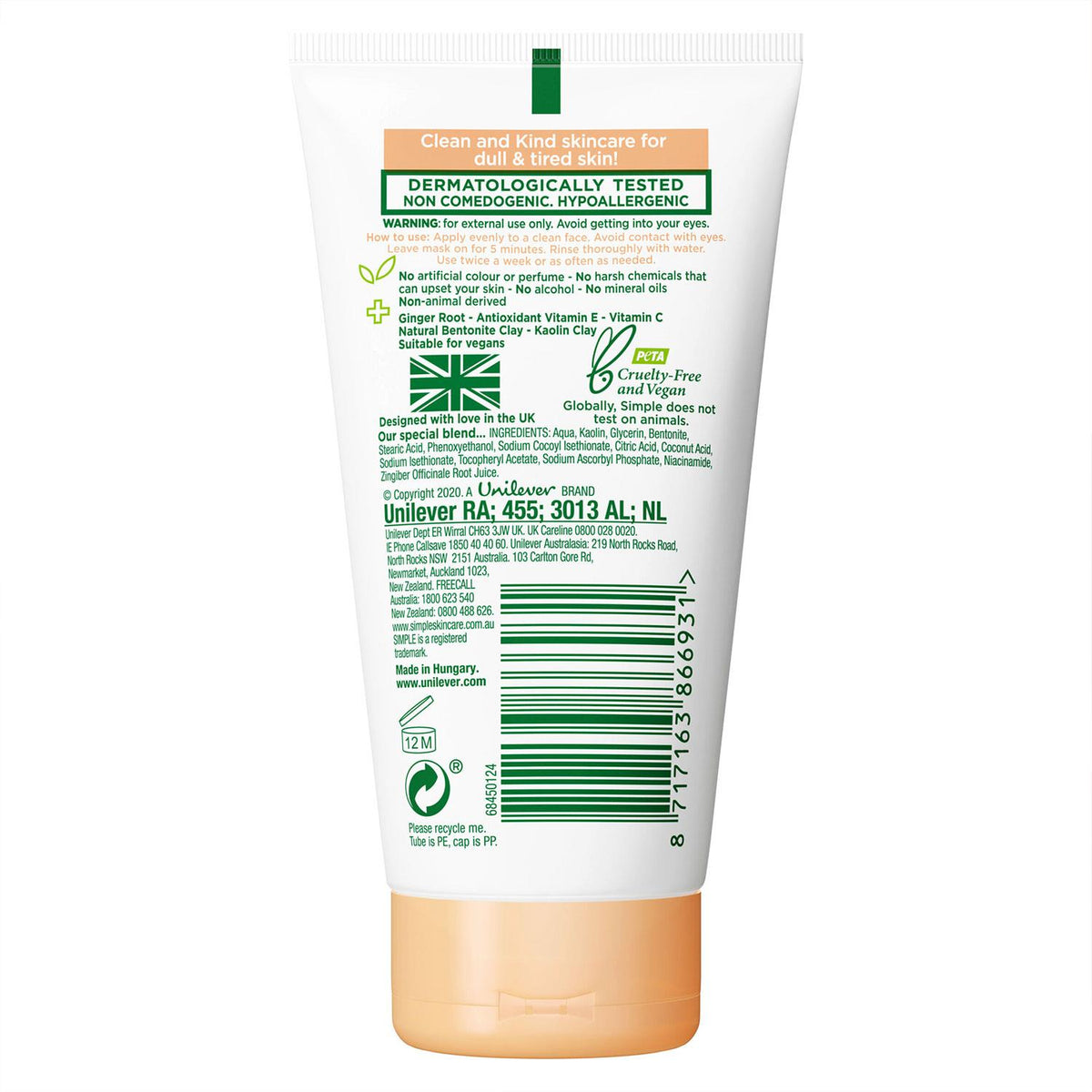Detox & Brighten Clay Mask For Dull & Tired Skin, 5pk Of 50ml | Set of 5 | White