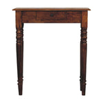 Artisan Furniture Solid Wood Turned Legs 1 Drawer Chestnut Console, Brown
