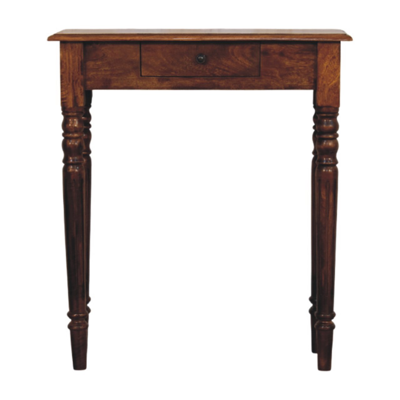 Artisan Furniture Solid Wood Turned Legs 1 Drawer Chestnut Console, Brown