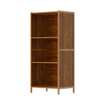 3-tier Open Bookcase, Small Space Bamboo Storage Shelf, Freestanding Corner Organizer With Raised Feet