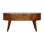 Solid Wood Chestnut Rounded Coffee Table