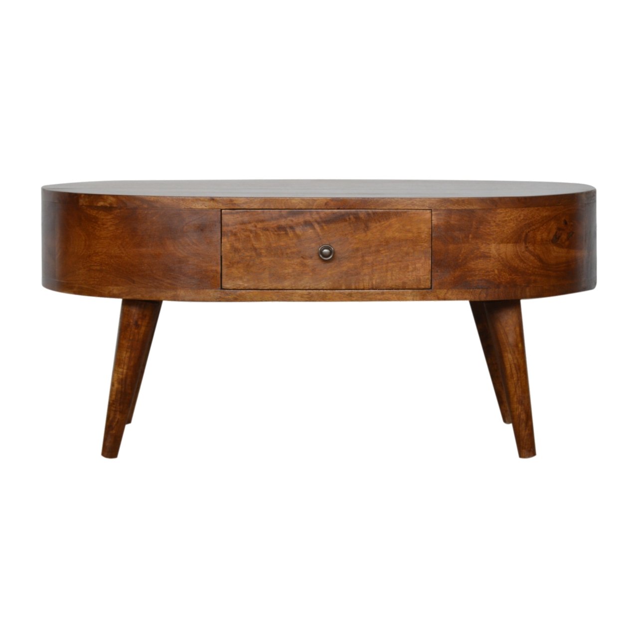 Solid Wood Chestnut Rounded Coffee Table