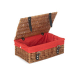 Wicker Double Steamed 35cm Empty Hamper Basket | Red
