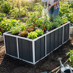 120/160/240cm W X 80cm D X 45cm H Anthracite Grey Raised Garden Bed Galvanized Raised Garden Bed Outdoor Heightened Steel Metal Planter Box | Medium