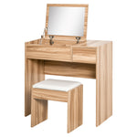 Dressing Table Set Cushioned Stool Flip-up Mirror Drawer | One Size | Natura