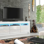 Shine Tv Unit 160cm With Led Lights | White