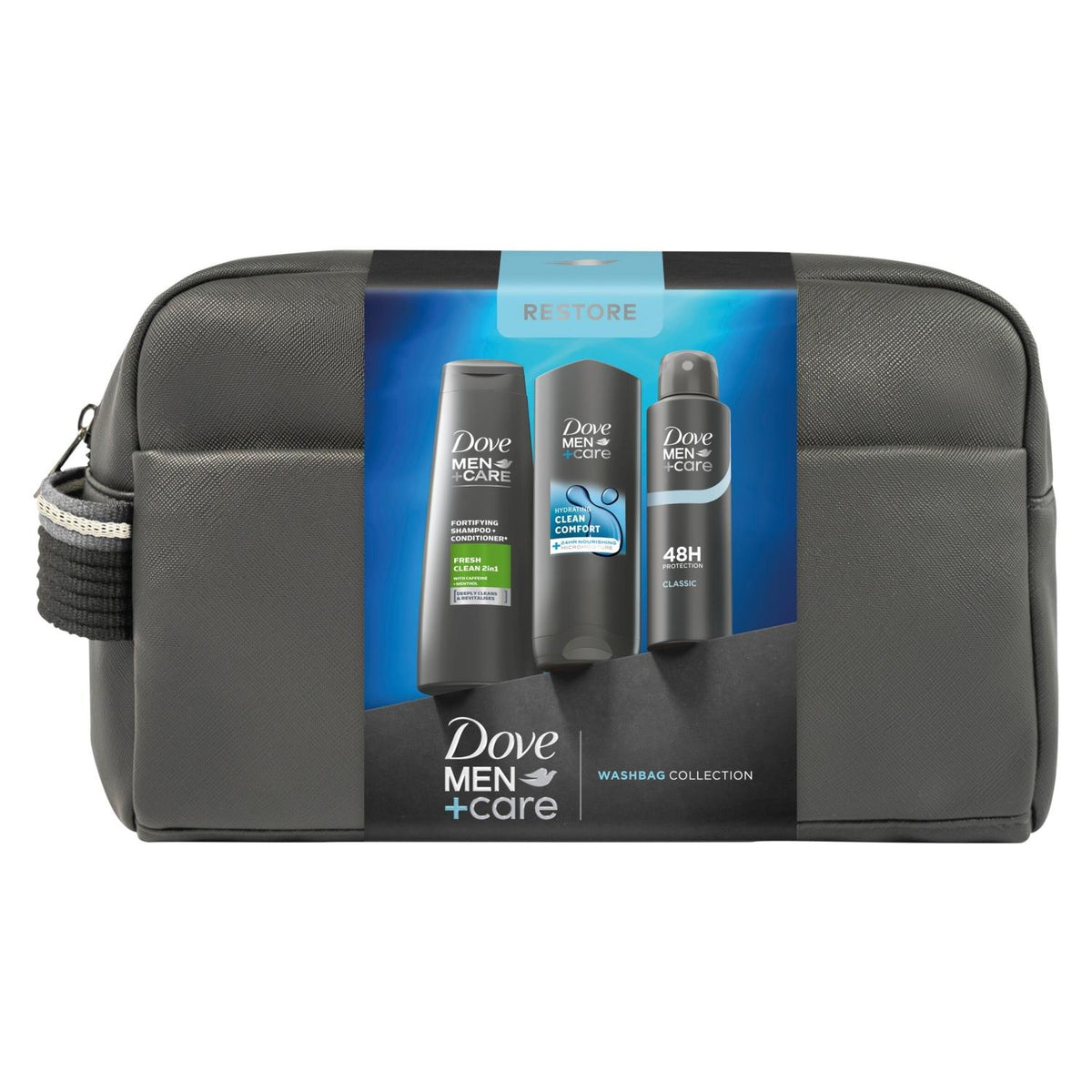 Men+care Restore Washbag Essentials Collection Set, 3 Piece | Set of 1