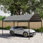 3x3m / 3x4m Arched Outdoor Pergola, Black Metal Frame With Curved Iron Design, Pu-coated Polyester Roof, 2.6m High | Large | Dark Gray