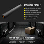 Diamond Tread Recycled Rubber Flooring Rolls - 1.7m Wide | 5m | Black