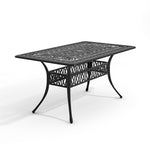 Vintage Rectangular Cast Aluminium Garden Bistro Table,150w X 90d X 73h Cm | 150cm | Black