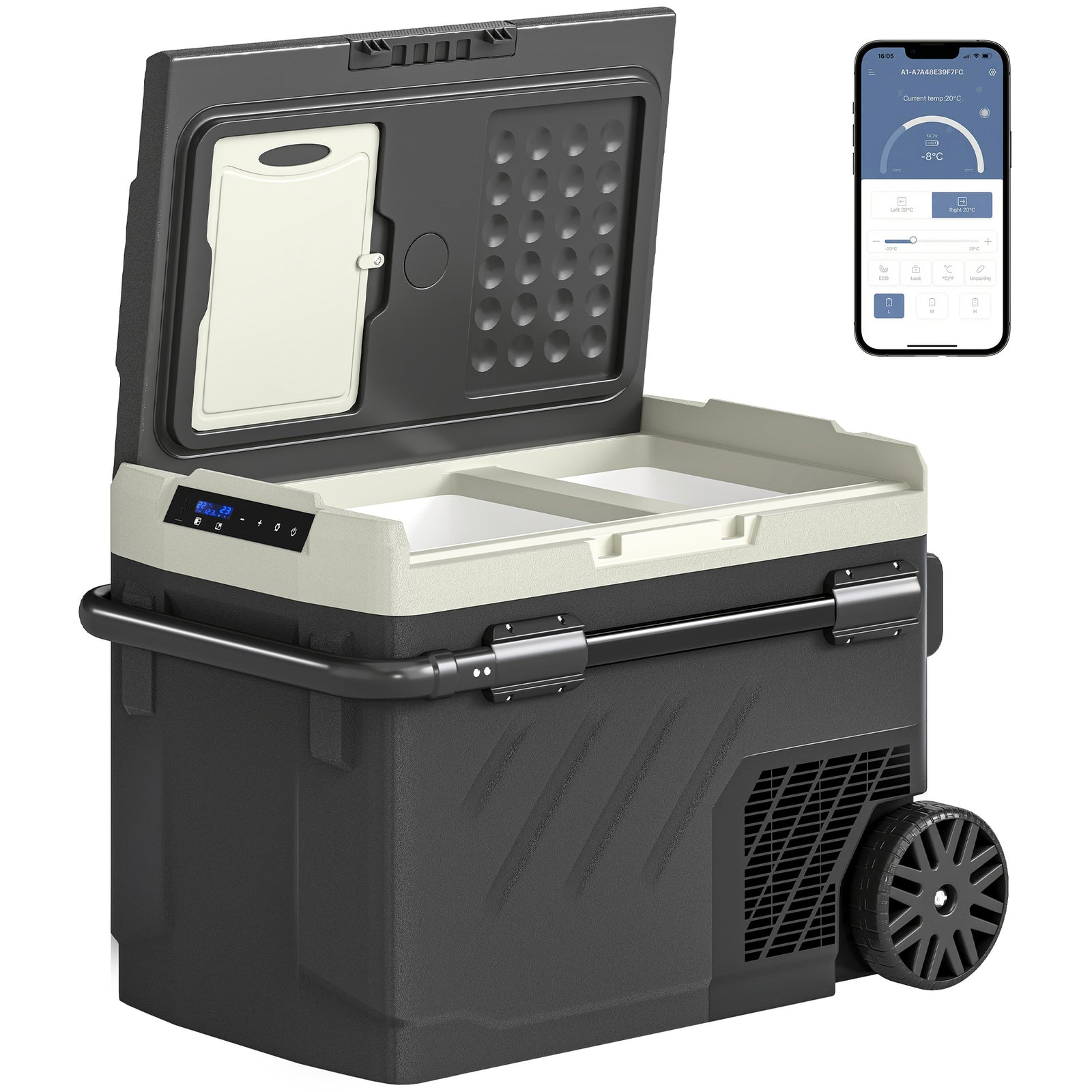 Compressor Car Fridge Freezer, Dual Zone With App Control | 40l | Black