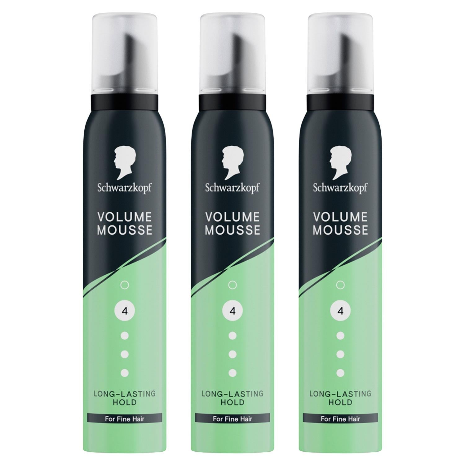 Mousee Volume Hl4, 200ml Strong Hold Foam For Curly Hair, 3 Pack