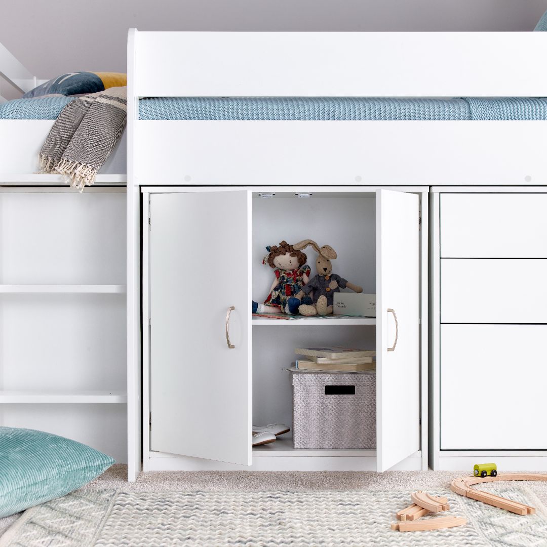 Lacy Storage Mid Sleeper Bed | Single | White