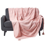 Cotton Rajput Ribbed Throw | 150cm x 200cm | Pink