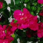 Artificial 100cm Azalea Pink Flowers Potted Plant With Copper Planter