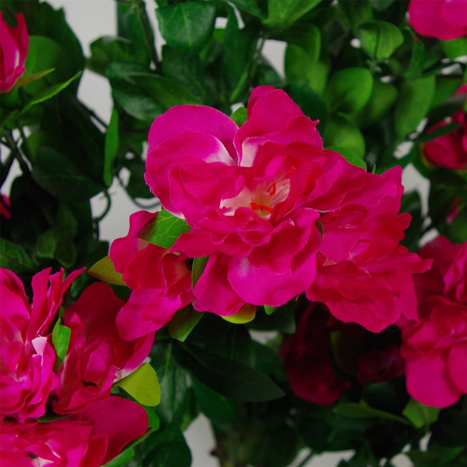 Artificial 100cm Azalea Pink Flowers Potted Plant With Copper Planter