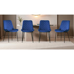 Amelia Velvet Comfort Dining Chairs | One Size | Blue