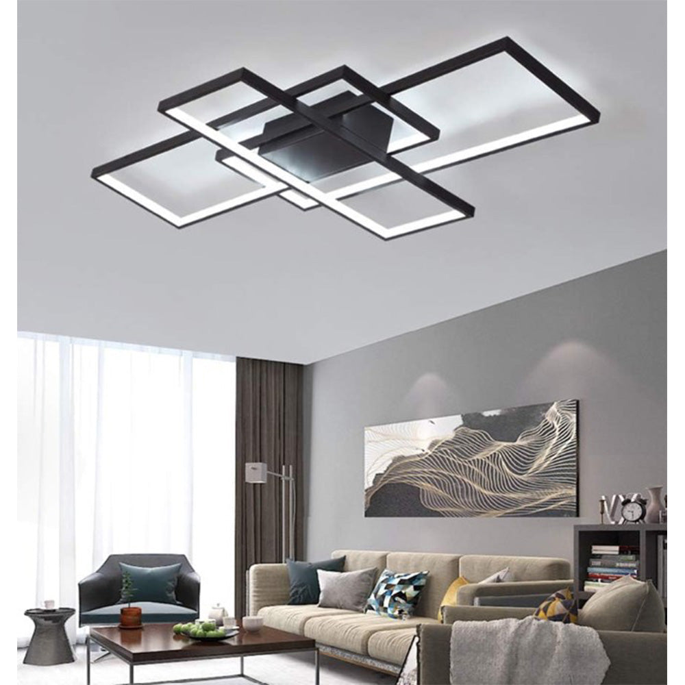 Modern 40w Integrated Led Square Ceiling Light | One Size | Black