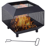Firepit Square Garden Stove Patio Black Steel