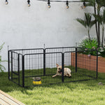 Dog Playpen, 6 Panels Puppy Pen Dog Playpen With Door | 60cm | Black