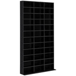 Cd Dvd Media Storage Shelves Display Shelf Racks Wooden | One Size | Black
