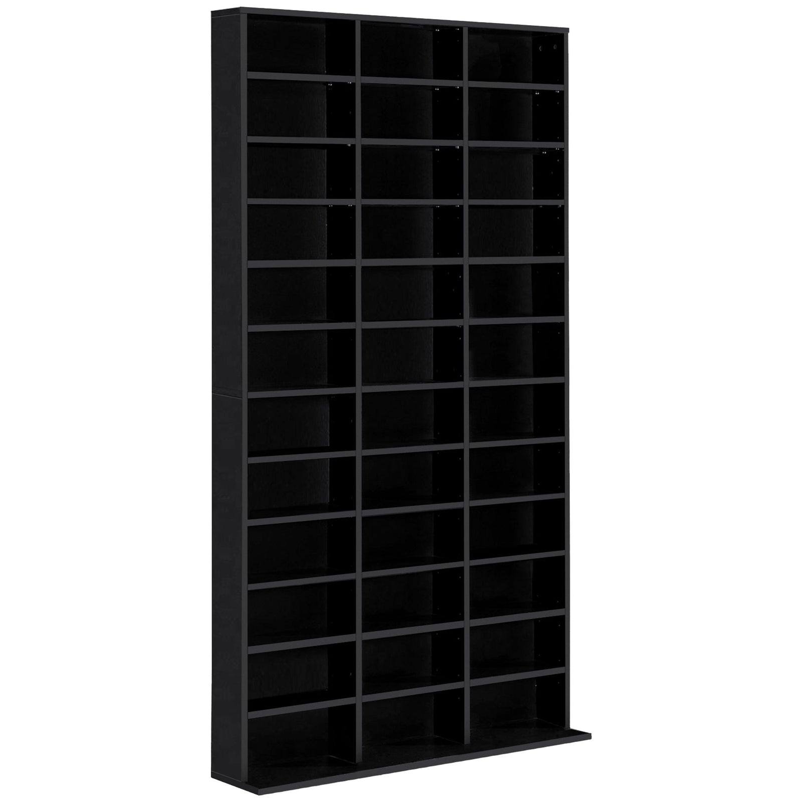 Cd Dvd Media Storage Shelves Display Shelf Racks Wooden | One Size | Black