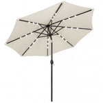 2.6 M Garden Parasol Umbrella With Light, Outdoor Patio Umbrella | Cream