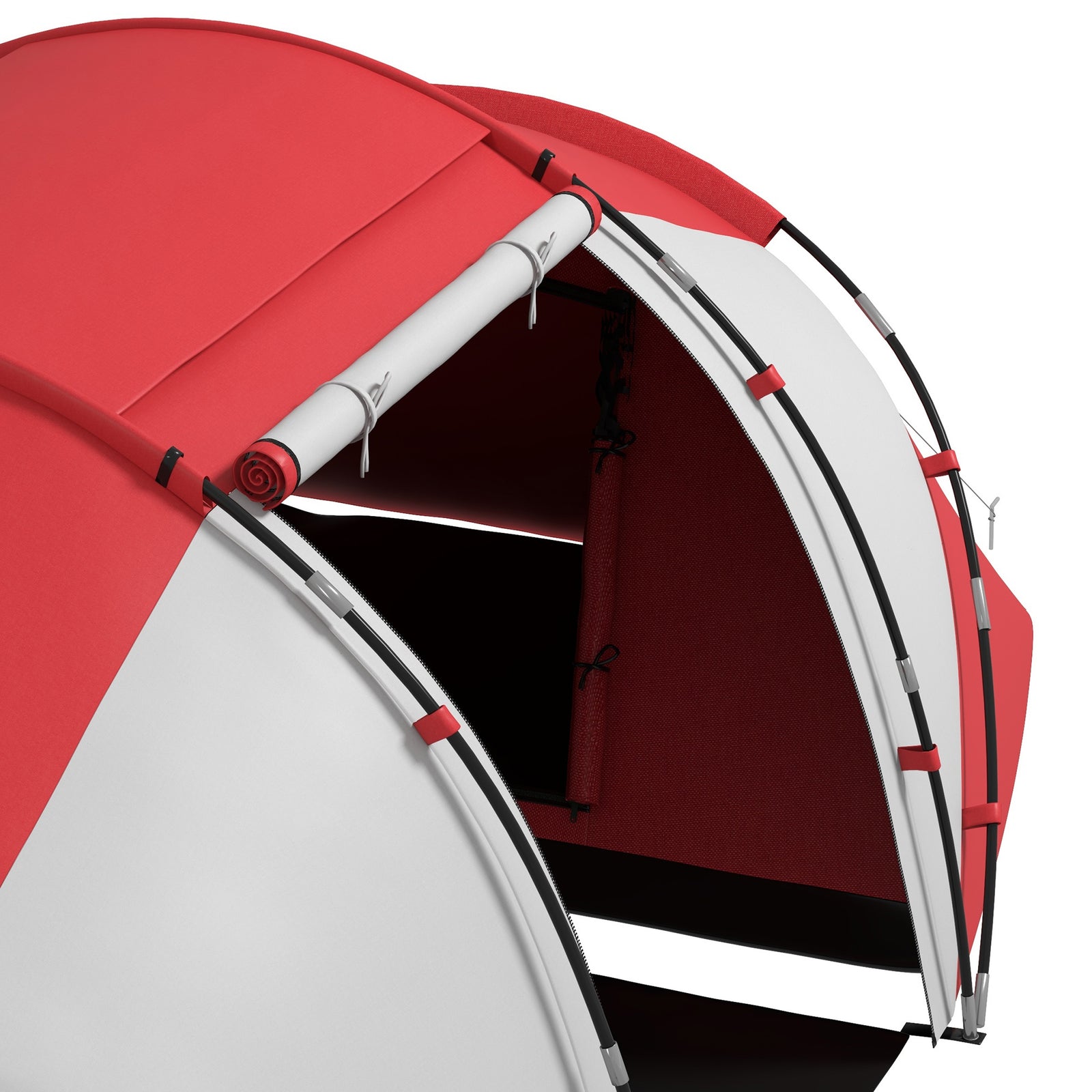 4-6 Persons Camping Tent Dome Family Travel Group Hiking Room Fishing | Grey & Red