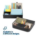Fineway 6 Compartment Leather Valet Tray Men’s Dresser Storage Organiser