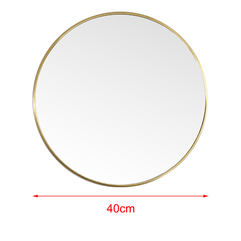 40cm/60cm Diameter Nordic Round Bathroom Framed Mirror Wall Hanging | 40cm | Gold