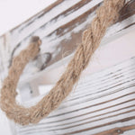 Distressed White Rope Handled Wooden Crate | Small | White