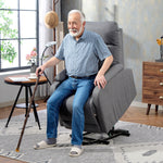 Linen Fabric Electric Recliner Chair With Remote Control | Grey