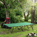 Double Camping Folding Cot Outdoor Portable Sleeping Bed | Green