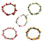 Flower Head Crown Red Elegant Floral Wedding Festival Hair Accessory Bag | Red