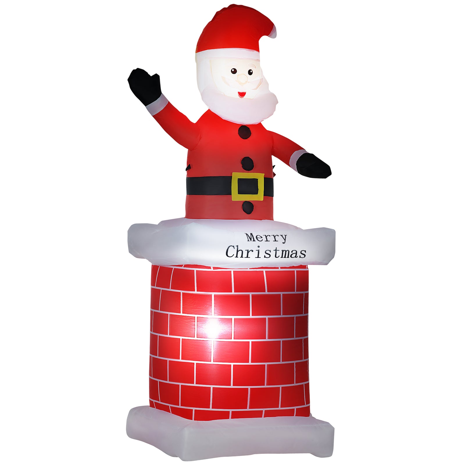 7ft Christmas Inflatable Santa Claus From Chimney Led