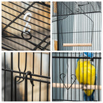92cm Large Bird Cage With Perches, Food Bowls, Swing | Black