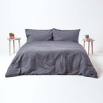 Luxury Linen Deep Fitted Sheet | Super King | Dark Grey