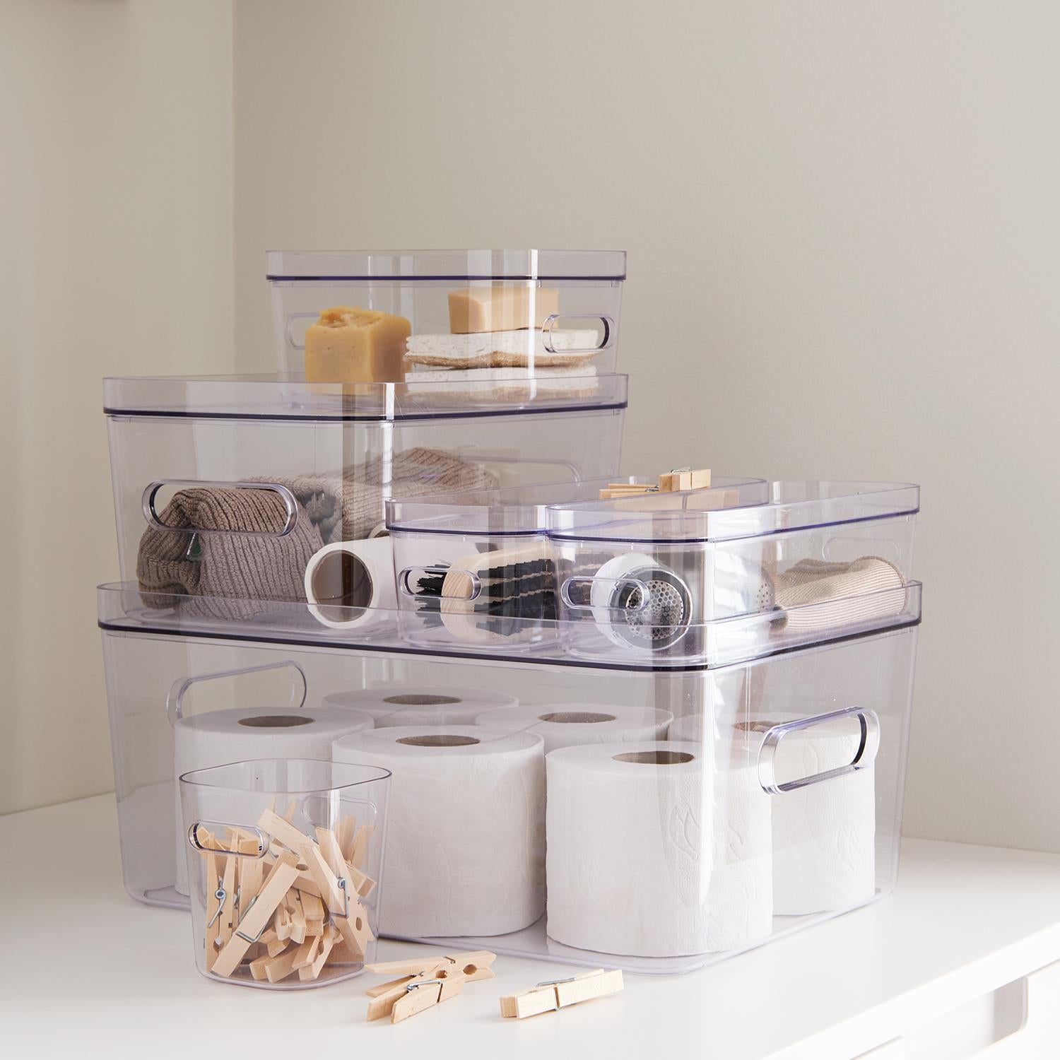 Bpa Free Compact Clear Lid For Storage Bin Container, Size S