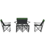 4-piece Foldable Camping Table & Chairs Set, Olive Green