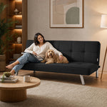 Britney Linen Sofa Bed 3 Seater | Black