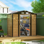 7 X 4ft Upgraded Metal Shed With Lock, Easy To Assemble | Oak