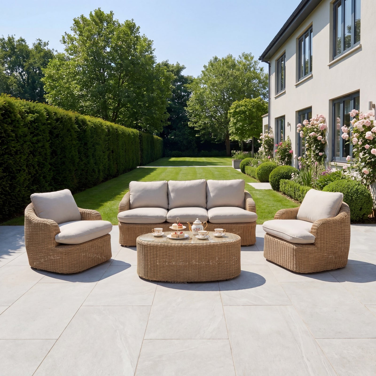 Bellora Outdoor or Conservatory Lounge Conversation Set | Cream