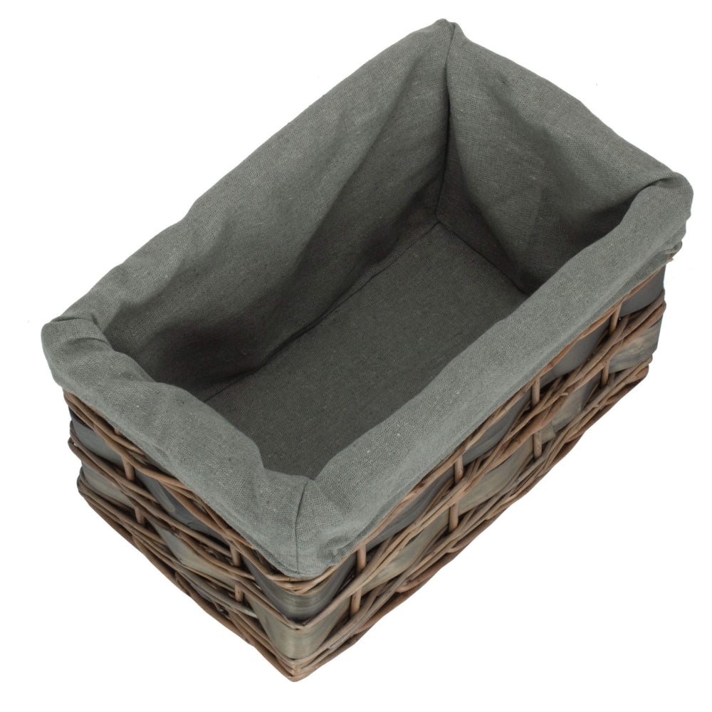Grey Scandi Storage Basket With Grey Lining | Small | Gray