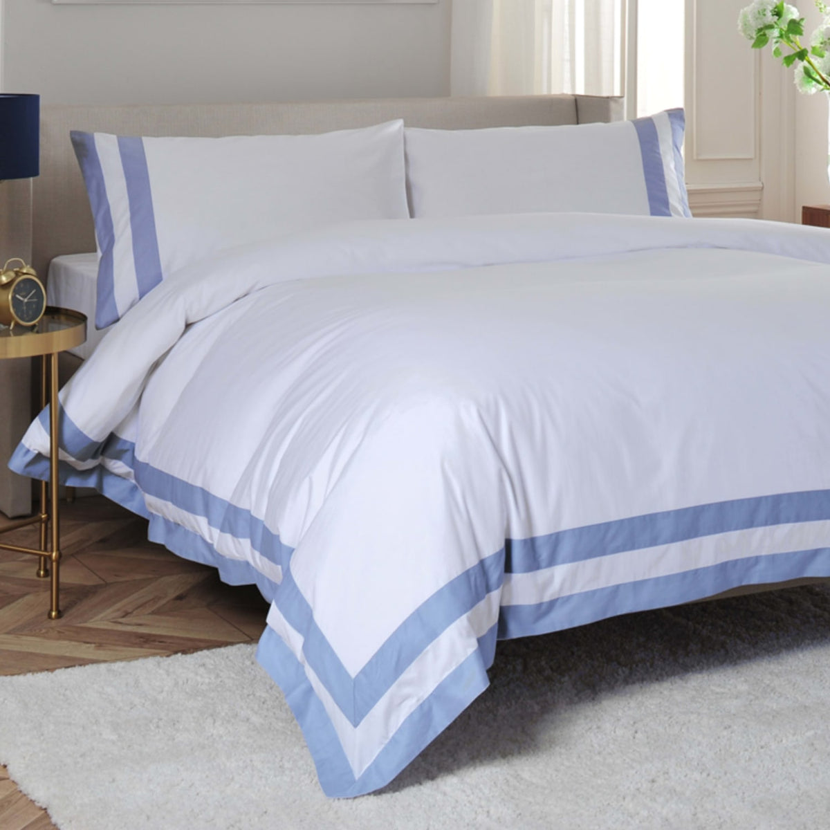 Brigitte Cotton Printed Duvet Cover Set | Super King | Blue